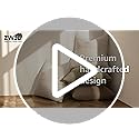 Decorative Linen Throw Pillow Covers 18x18 Set of 2 Solid handcrafted Striped Cushion Covers for Bed Soft Modern Farmhouse Neutral Pillowcase for Couch Bedroom Living Room Home Decor(Natural Beige)