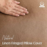 Foindtower Decorative Linen Fringe Throw Pillow Covers 26×26 Khaki Brown