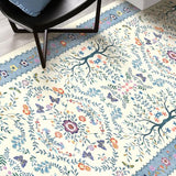 2x5 Runner Rug Washable: Non Slip Small Rugs for Kitchen Blue Ivory