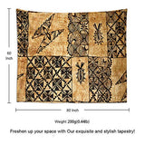 Shenywell Tapestry Wall Hanging 60x80 Inch Traditional Pacific Island Tapa Cloth Polyester Dorm Apartments Bedrooms Living Beach Blankets Curtains Picnic Blankets