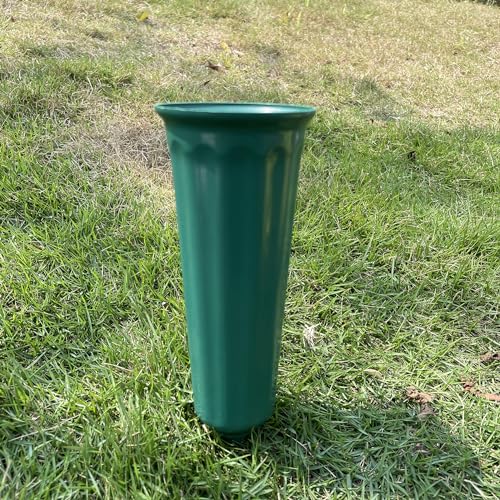Memorial Floral Vases, Cemetery Vase, Headstones Flower Holder, Grave Cone Vase, Flower Pots for Outdoor Plants, Decorative Plastic Containers (Set of 6, Green)
