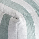 Anji Mountain 100% Handmade & Handcrafted Comfortable Home Décor Outdoor Pouf Ottoman Footrest for Living Room, Bedroom, Nursery, Kidsroom, Patio Furniture - (18" x 18" x 18"- Teal-Ivory)