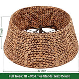 CENBOSS Rattan Christmas Tree Collar, Brown Wash, 36 inch | Easy to Assemble & Store