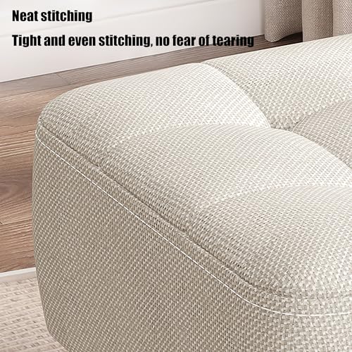 Multi-Functional Pouf with Footrest Small Upholstered Ottoman for Shoe Changing Coffee Table Makeup Vanity Leather Stool Green 30x30x26cm