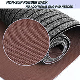 Custom Size Backed Non-Slip Area Rugs Runner, Easy Clean, Waterproof Runner Rugs for Hallway Entryway, Kitchen, Laundry, 2FT x 6FT, Gray Stripe