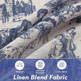 DriftAway 100% Blackout Toile Linen Curtains for Bedroom Double Layer Farmhouse French Country Vintage Printed Pattern Thermal Sound Lined Back Tab Living Room Drapes 84 inch Length 2 Panels Navy