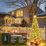 Upgraded 4Pack 160FT 400 LED Battery Operated Christmas String Lights Outdoor/Indoor, Timer & 8 Modes with Green Wire Christmas Tree Lights, Waterproof Fairy Lights for Xmas Tree Garden(Warm White)