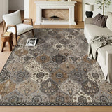 Lahome Moroccan 9x12 Rug for Living Room, Soft Washable Grey Bedroom Rug