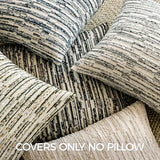 Boho Striped Decorative Throw Pillow Covers 22"X22" Set of 2，Black