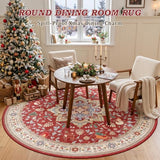 nesrt Round 6Ft Boho Christmas Area Rugs for Living Room Non Slip Washable