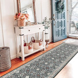 Non Slip Runners for Hallways,Washable Hallway Runner Rug,Long Ultra Soft Kitchen Runner Rug,Non Shedding Accent Farmhouse Runner Rugs (Black, 2 X 7)