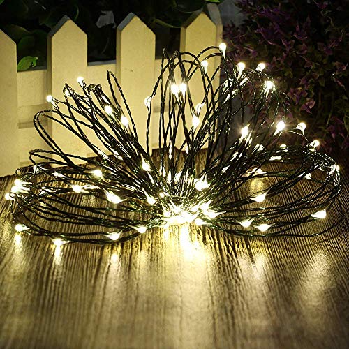 Battery Operated Starry Lights - 18FT 50 Micro LEDs, Warm White, Waterproof, Christmas Tree, Wreath, DIY Wedding