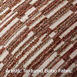 Boho Striped Decorative Throw Pillow Covers 26"X26" Set of 2，Burgundy