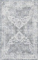 4x10 Runner Rug Washable, Non Slip Vintage 10ft Wide Rugs Grey