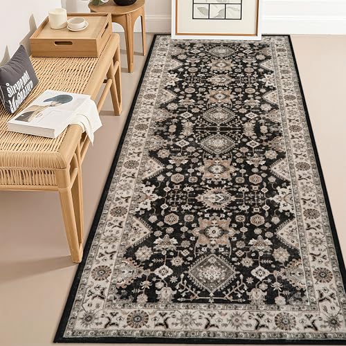 Washable Hallway Runner Rug 3x6: Non Slip Runner Rugs with Rubber Backing