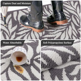Indoor Door Mat 2x3ft, Absorbent Dog Muddy Paws Mats, Low-Profile Leaves Entrance Runner Carpet with Non-Slip Rubber Backing, Washable Inside Welcome Mat for Hallway,Entryway,Kitchen(Grey)