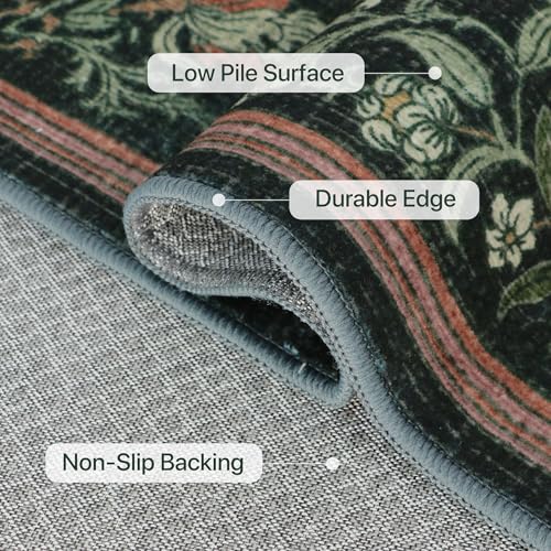 2x4 Washable Small Entryway Rug Non Slip Indoor Door Mat Forest Green