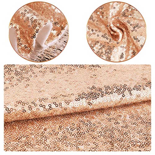 yuboo Rose Gold Summertree Skirt, 48 Inch Sequin Glitter Pink Tree Skirt Mat for Party Wedding Birthday Decor Decorations for the Home
