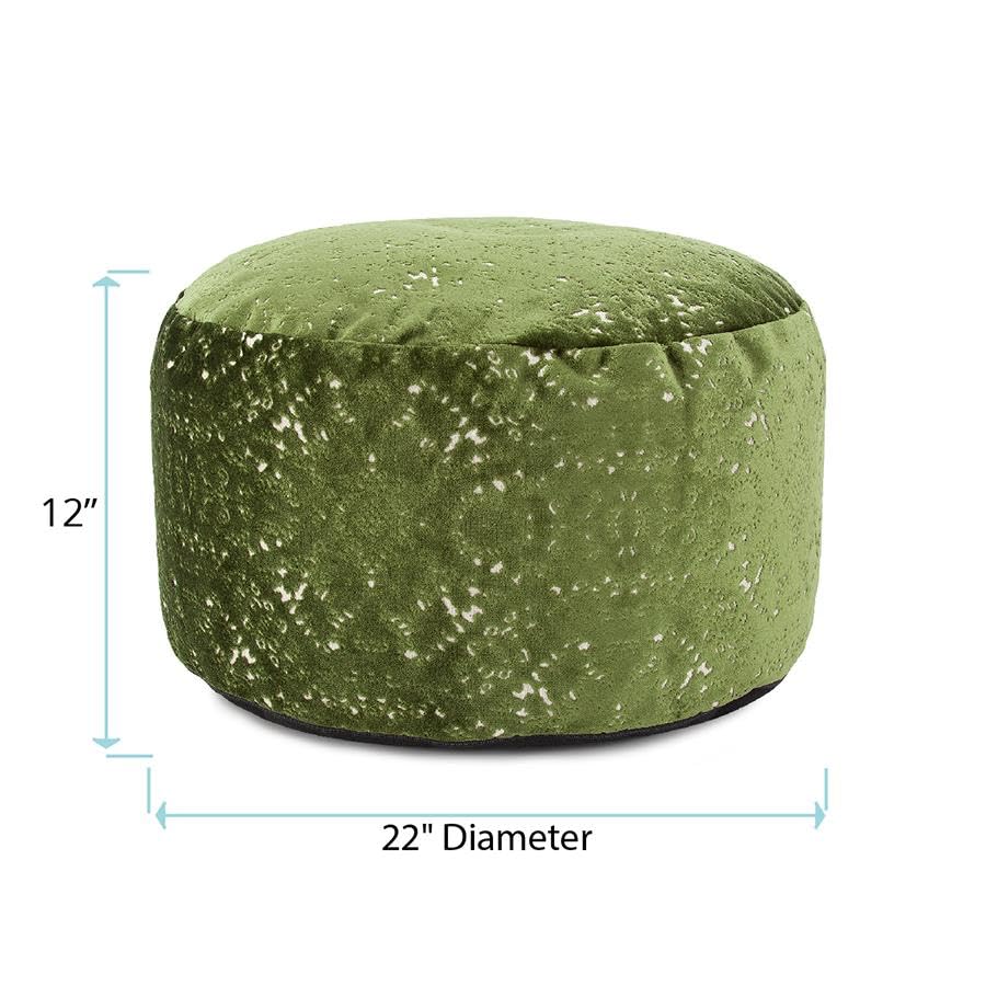 Howard Elliott Collection Round Foot Pouf Pisani Emerald