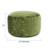 Howard Elliott Collection Round Foot Pouf Pisani Emerald