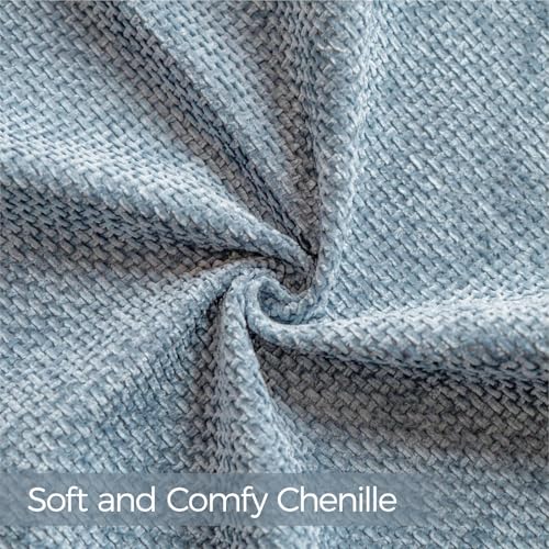 a moment Blue Chenille Throw Pillow Covers 12x20 Inch Pack of 2 Modern Decorative Throw Pillow Covers Farmhouse Cross Covers Modern Home Decor for Sofa Bedroom Living Room
