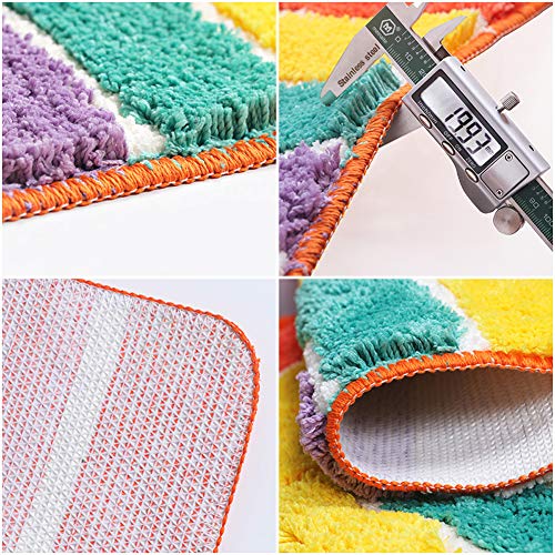 ZaH Rainbow Semi-Circle Mat for Front Door Bath Home Decorative Carpet Soft Area Rug for Bedroom Living Room Kids Playroom
