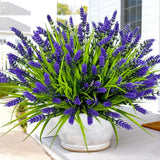 TSTWETO Artificial Plants Outdoor, 22 Bundles Fake Flowers UV Resistant Outdoor Artificial Lavender Flowers, Plastic Faux Plants for Porch Garden Planter Yard Window Box