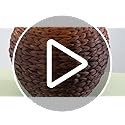 JONATHAN Y 24.5" Natural Water Hyacinth Farmhouse Basket Table Lamp, Coastal Decor for Living Room Bedroom Nightstand, Light Gray Linen Shade, LED Bulb Included JYL6501A