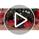 N&T NIETING Christmas Tree Skirt, 30 Inch Rustic Burlap Tree Skirt with Red Truck and Letter Printed Christmas Tree Mat for Xmas Holiday Party Decoration