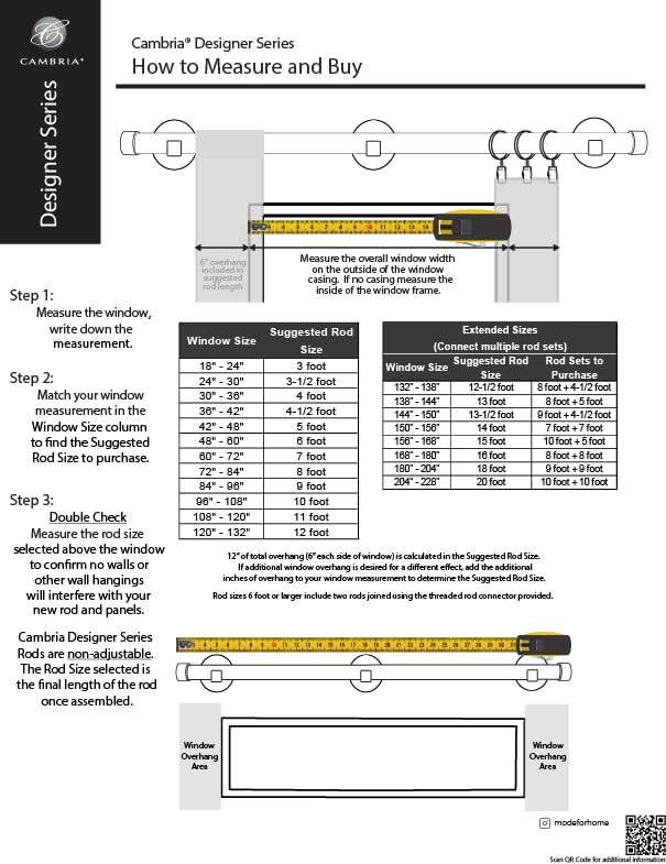 MODE Cambria Designer Series - Premium 8 foot Custom Double Curtain Rod - 1-1/8 inch Large Diameter - Non-Adjustable for a Seamless Look - Premium Designer Brackets and End Caps - Brushed Gold Finish