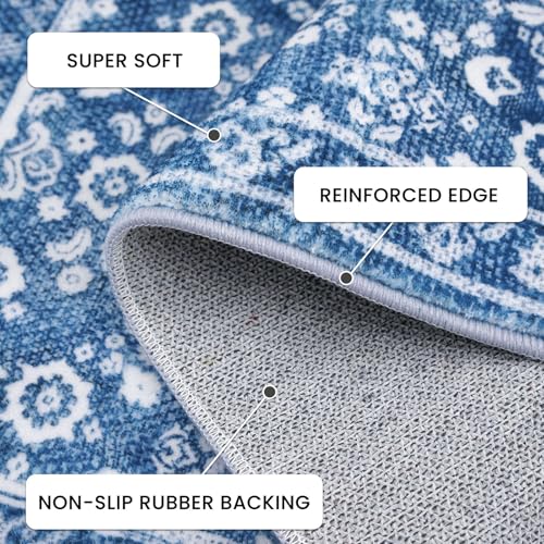 Vintage Washable Runners for Hallway 2.6x10 Runner Rug Non Slip