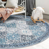 Washable 6ft Circle Round Rug, 6x6 Non-Slip Soft Circular Area Rug