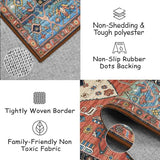 Washable Rug Runners for Hallways, 2x6 Rug Runners Vintage Tribal Medallion Bathroom Kitchen Runner Rugs with Rubber Backing, Boho Hallway Runner Rug for Bedroom Entryway Laundry Room