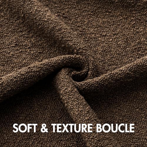 MIULEE Textured Boucle Lumbar Pillow Cover for Bed 12x20 Dark Brown