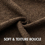 MIULEE Textured Boucle Lumbar Pillow Cover for Bed 12x20 Dark Brown
