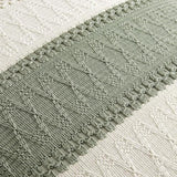 ZeeMart 2 Packs Cotton Boho Throw Pillow Covers 18x18 Inch Contrast Green, Soft Farmhouse Decorative Couch Pillow Cases Sage Green Cushion Covers for Sofa Bed Living Room Home Decor