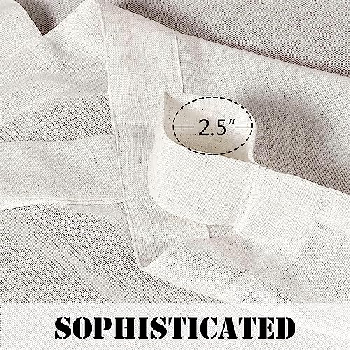H.VERSAILTEX Natural Linen Tab Top Curtains 84 Inch Length for Living Room 2 Panel Drape Semi Sheer Neutral Country Rustic Farmhouse Boho Curtain Bedroom Muslin Look Light Filtering, Heathered Natural