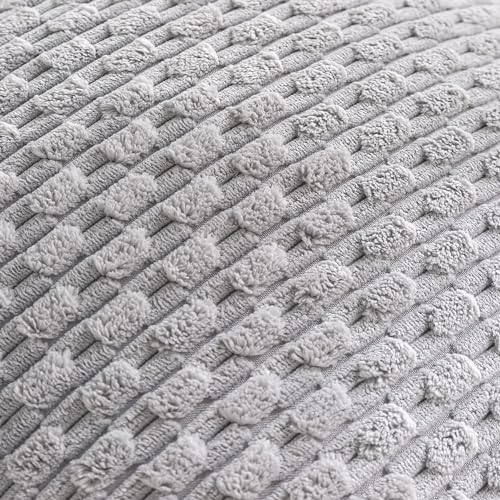 Set of 4 Neutral Decorative Throw Pillow Covers 18x18 Inch Corduroy Pillow Covers for Bed Couch Sofa Living Room Soft Square Cushion Cases