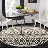 Black Round Area Rugs 4Ft Washable Entryway Rug Indoor Home Decor