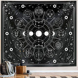 Zodiac Astrology Tapestry - Black and White Constellation Wall Hanging for Teen Girl's Bedroom, Living Room, Dorm (51x59 inches)
