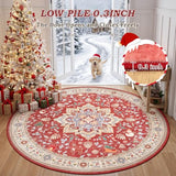 nesrt Round 6Ft Boho Christmas Area Rugs for Living Room Non Slip Washable