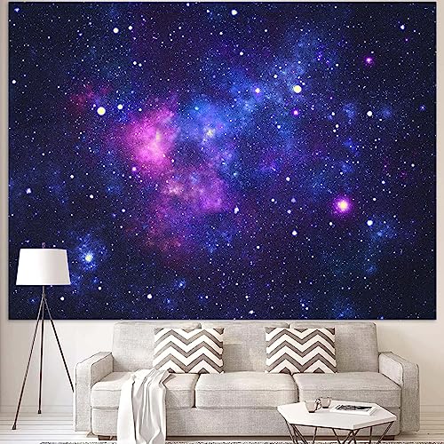Faxdong Blacklight Galaxy Universe Space Tapestry, UV Reactive Starry Night Sky Mysterious Nebula Stars Ceiling tapestries for Bedroom Backdrop Wall Decor 36×48 inch