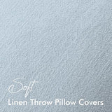 EMEMA Decorative Linen Throw Pillow Covers 20x20 Inch Light Blue