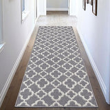 U'Artlines Runner Rug for Hallway 2×6feet Non Slip Kitchen Floor Carpet Runners Grey Geometric Pattern Machine Washable Area Rug for Entryway Bathroom