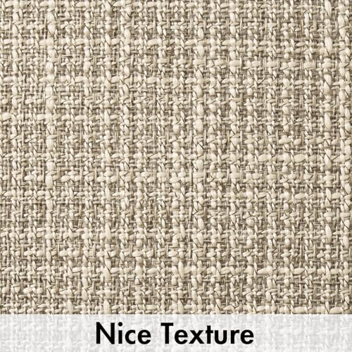 MIULEE Burlap Linen Throw Pillow Covers 20x20 Inch Set of 2 Beige
