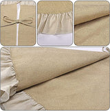 Spring Summer Burlap Tree Skirt with Ruffle Border, 48 inch Linen Rustic Farmhouse Tree Decorations Ornaments for All Season Thanksgiving Christmas Holiday Party Decor