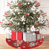 Christmas Tree Skirt Red Tree Skirt Glitter Gnomes Snowflake Xmas Winter Tree Skirt 48 Inch for Red Christmas Indoor Outdoor Decorations