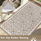 Indoor Door Mat 3x5ft, Absorbent Muddy Mats for Dogs, Low-Profile Entrance Large Welcome Mat with Non-Slip Rubber Backing, Washable Runner Carpet for Hallway,Entryway,Kitchen(Beige)