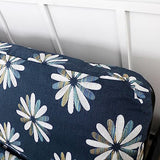 OctoRose Custom Made Upholstery Material Box Cushion Cover for Sofa Couch Chair Window Bay Long Chair Bench Cushion Futon RV Boat Mattress Slipcover (Custom-Size, Chenille-Navy-Petal)