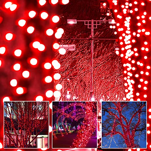 Ultra-Bright Connectable RED Christmas Light Set 100 Count 19.6Feet Incandescent Bulb Mini String Light for Indoor Outdoor Christmas Tree Garland Wedding Garden Holiday Party Festival Decor